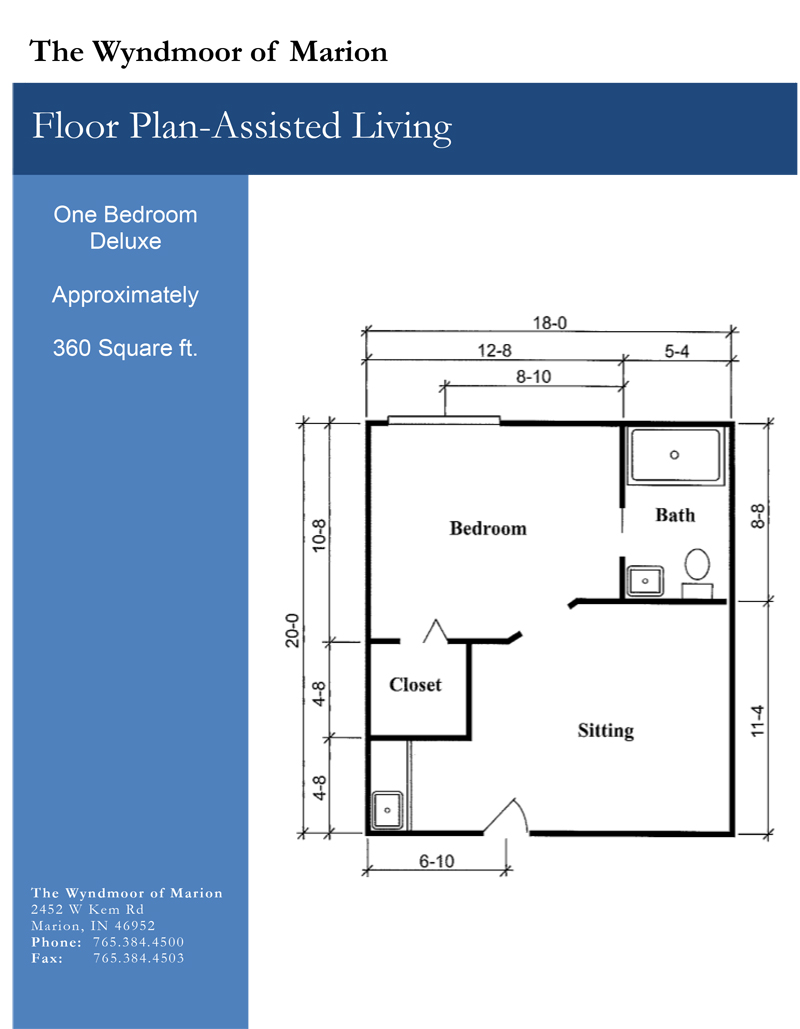 One Bedroom deluxe floorplan
